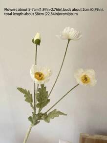 1 Flor artificial de amapola para decoración del hogar, flor de seda con tallo, adornos de flores artificiales para decoración de fiestas, bodas, restaurantes, mesas, ramos, regalos, cumpleaños, graduaciones, jardín, exterior, jardinería, flores falsas.