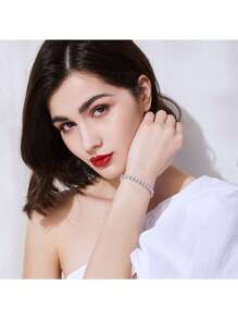 Pulsera de una de 4mm con cristales Rhinestone, joyería minimalista y de alta moda para mujeres con circonita cúbica