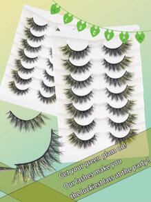 7Pairs Colorful Cat Eye Natural Look False Eyelashes - Colorful Cartoon Style Eyelashes With Wing Ends, D Curl 6-17mm, Soft & Comfortable For Everyday & Party Use, DIY Time-Saving, Easy To Apply & Reusable, Great Gift Idea, Handmade