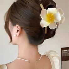 1 件优雅的鸡蛋花发夹，女士时尚发饰，适合盘发，波西米亚风格 - 多色 - 查看 5