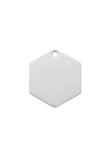 1pc Gepersonaliseerde Hexagonale Tag Sleutelhanger Met Bergtopontwerp, Aangepast Grappig Patroon En Tekst Van Roestvrij Staal, Geweldig Cadeau Voor Vrienden En Familie