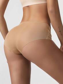 3pcs Women's Seamless Solid Color Breathable Comfort Brief