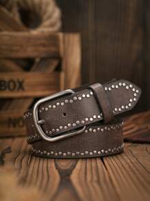 1条男士复古PU皮腰带，适合休闲和日常穿着（含打孔工具），夏季、校园休闲、商务场合、送给男友、丈夫、父亲的男士礼物，日常穿着、时尚、青少年、户外、度假、运动、旅行、街头、波西米亚风、复古秋季、万圣节秋冬配饰，适合青少年、青年、男士、休闲、户外、运动、度假、毕业礼物、生日、日常穿着