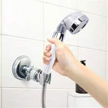 Shower Bracket Rotatable Shower Bracke 360°Adjustable Universal Hand Shower Holder Suction Cup Holder Full Plating Shower Rail Head Holder Bathroom Bracket Bathroom Accessories