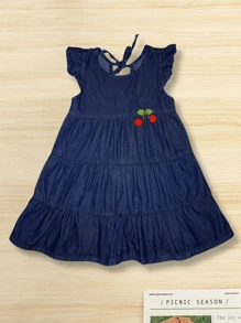 Três Marias Children's Denim Dress: The Perfect Princess Look For Girls Aged 2 To 8 - Dark Wash - View 1