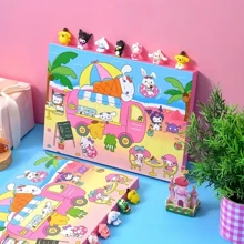 Sanrio 40 sztuk Sanrio Surprise Pack Decor, zestaw breloków, nowy stylowy czarny piękny melodia Hello Kitty Sanrio Family Mystery Box, brelok, zawieszka, dekoracja, prezent urodzinowy i walentynkowy dla mężczyzn i kobiet