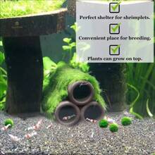 1 pezzo Tubo rifugio per pesci e gamberetti con 3 fori, tubo in argilla, mangiatoia per pesci e gamberetti, tubo acquacoltura, decorazione per acquario, tubo nascosto