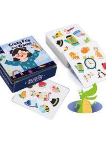 54pcs/Set Wild Card Game Fruit Animal Pattern Test Eye Suitable For Outdoor Multiplayer Camping Group Building Card Game Interactive Funny Party Game Gift/ Quickly Find The Same Pattern - Multicolor - View 4