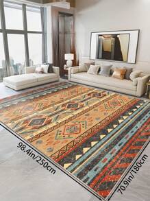 1 Piece Of Orange Living Room Large Rugs, Bohemian Style 1100g/㎡ Low Plush Material, Thickness 5mm, Soft And Comfortable Touch, Easy To Maintain Waterproof And Stain Resistant, Anti Slip Backing, Machine Washable,Area Rugs Living Room, Rugs For Bed Room,Rugs Living Room, Carpet For Living Room, Kitchen Mat,Dining,Room,Bathroom Rug, Office,Bedroom Decor,Home Decor, Room Decoration And Door Mat.