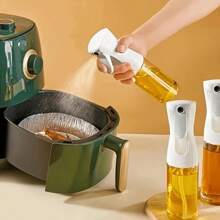 1pc Kitchen Olive Oil Pump Spray Oil Bottle, Air Fryer Control Oil Spray Edible Oil Spray Bottle - Multicolor - View 3