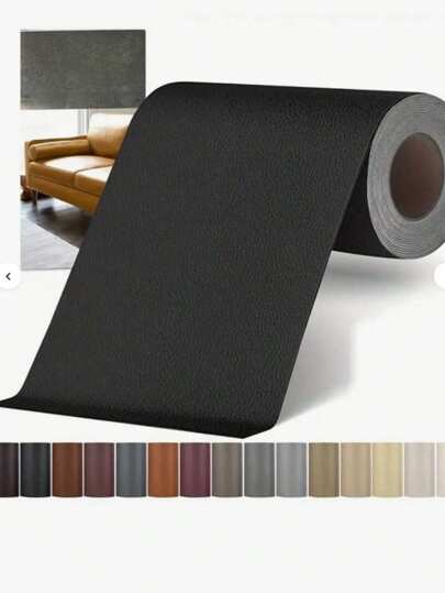 自粘式黑色仿皮修补片-沙发修补片家具桌椅自粘式固定修补片 PU 人造皮革自行车坐垫修补片家居装饰沙发套-适用于沙发、椅子、汽车座椅和包袋的多功能贴纸