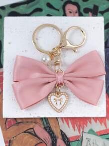 1x Cute Bow Pearl Bag Pendant + Lace Embroidery Square Bag, Bag Accessory Faux Pearl Keychain, Cute Faux Pearl Beaded Bracelet Keychain, Retro Charm Wallet Bag Backpack Car Charm For Women And Girls, Ribbon Pearl Pendant Suitable As A Gift For Friends And Relatives - Multicolor - View 19