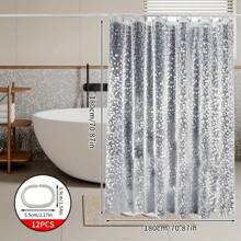 3D Transparent Pebble Pattern Decorative Waterproof Bathroom Shower Curtain Set, High-End Thick Shower Curtain, Bathroom Divider Curtain - 3D Pebbles - View 17