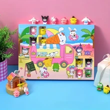 Sanrio 40 sztuk Sanrio Surprise Pack Decor, zestaw breloków, nowy stylowy czarny piękny melodia Hello Kitty Sanrio Family Mystery Box, brelok, zawieszka, dekoracja, prezent urodzinowy i walentynkowy dla mężczyzn i kobiet