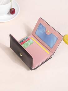 Fashionable Embroidered Tri-Fold Multi-Functional Multi-Card Slot Compartment Mini Women Wallet Wallet Purse Wallet Mini Wallet Small Wallet - Black - View 8