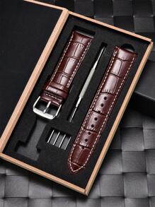 Geprägter Lederarmband 18mm 20mm 22mm universell mit Geschenkbox Verpackung, Geschäfts-Ersatzuhrarmbänder