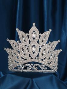 环球小姐“向善力量”皇冠闪亮水钻头饰全圆大皇冠可调节新娘婚礼派对大皇冠情人节配饰