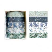 5 Rolls, Cute Clear Flower Sticker Tape DIY Decorative Material Tape Handbook Sketchbook Stickers School Supplies Office Supplies Gift