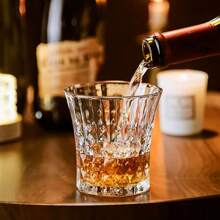 6 件，钻石切割玻璃杯，优雅的朗姆酒和波本威士忌小酒杯，优质玻璃材质，适合家庭酒吧和活动 - 建议手洗，非常适合圣诞节、感恩节、情人节、母亲节，260 毫升/8.9 盎司