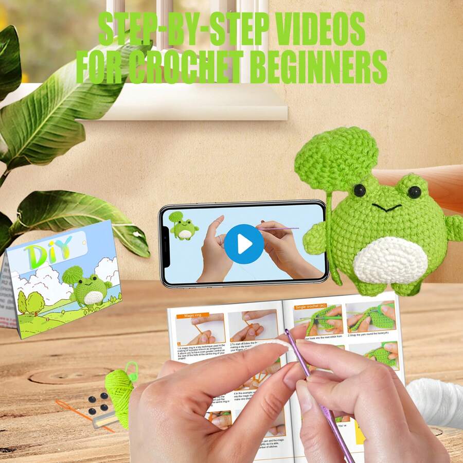 Rosedreamer Häkelset Für Anfänger - Komplettset Für Gurke, Kartoffel & Avocado Mit Videoanleitung