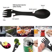 Outdoor Survival Tools Practical EDC Multifunctional Camping Fork Knife Spoon Bottle/Corkscrew