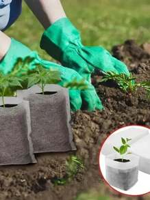 100 Seed Seedling Bags, Non-Woven Plant Growth Bags, Fabric Seedling Pot Plant Bags, Household Garden Supplies
