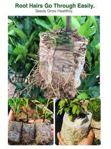100 Seed Seedling Bags, Non-Woven Plant Growth Bags, Fabric Seedling Pot Plant Bags, Household Garden Supplies
