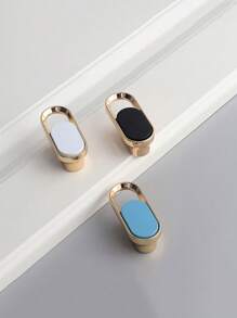 1pc Cabinet Door Handle, Modern Minimalist Design, Zinc Alloy, Gold + Black - Multicolor - View 8