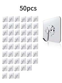 10/50/100pcs Reliable No-Drill Multi-Purpose Hooks, Easy Install For Home, Kitchen, Bathroom, Bedroom, Office - Over The Door Hooks, Wardrobe Hooks