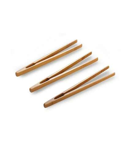 1/2/5pcs Bamboo/Wooden Food Clip, Portable Kitchen Barbecue Baking Dessert Bread Clip, Tea Cup Clip, Tweezers, Tongs