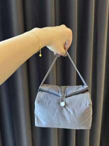 时尚女士灰色帆布相机包 - 轻巧紧凑的方形手提包，配有安全带扣、可拆卸肩带和相机保护垫隔层，适合摄影师的相机包