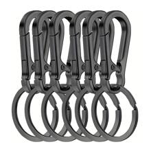 6 piezas Llavero de metal, Llavero desmontable, Llavero de metal, Clip de llavero tipo mosquetón, Unisex - Multicolor - Ver 9