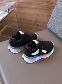 1 Pair Children's Spring/Autumn Lighted Sneakers, Boys' White Shoes, Girls' Sports Shoes