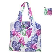 1 bucă geantă de cumpărături impermeabilă, de capacitate mare, design reutilizabil cu model floral și animal, geantă de mână pliabilă, ușoară, portabilă cu formă dreptunghiulară, potrivită pentru alimente, depozitare, călătorii