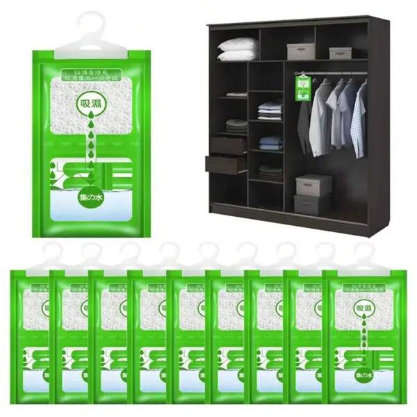 30/20/15/10Pcs/Set Moisture Absorber Hanging Bag Moldproof Wardrobe Antihumidity Bags Dry Bag Dehumidification For Closet Indoor Desiccant Hangable Wardrobe Moldproof Moisture Proof Dehumidification Bag