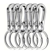6 piezas Llavero de metal, Llavero desmontable, Llavero de metal, Clip de llavero tipo mosquetón, Unisex - Multicolor - Ver 10