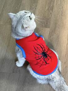 LUCKIE LABO 2pcs Spider & Bat Print Polyester Anti-Flea, Hair Loss Reducing, Insulation & Breathable Pet Vest For Indoor & Outdoor Use - Multicolor - View 5