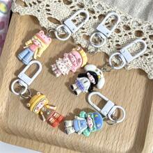 5 pezzi Portachiavi carini e kawaii per ragazze, ciondoli divertenti a tema cartoni animati, regalo per coppie/migliori amici, accessorio per studenti, accessori per auto, ciondoli per borse e zaini da scuola, stile gotico e Y2K