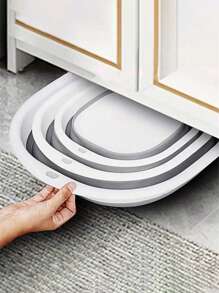 1/3pcs Convenient & Stylish Folding Gray Wash Basin, Portable Collapsible Wash Basin For Face, Vegetables, Lingerie, Foot Soak, For Home, School, Office, Car, Space-Saving (Baby-Material), Easy To Clean, Lightweight & Expandable Home Bathroom Decor Fall Decor Back To School