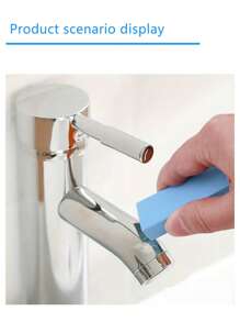 2pcs Rust Remover & Stain Remover, Magic Eraser Sponge, Abrasive Sponge Block, Blemish-Free Sponge Wipe, For Bathroom Glassware, Kitchen Pot Stains, Faucet, Cookware & Glassware Cleaning Tool, Removes Dirt, Rust & Limescale