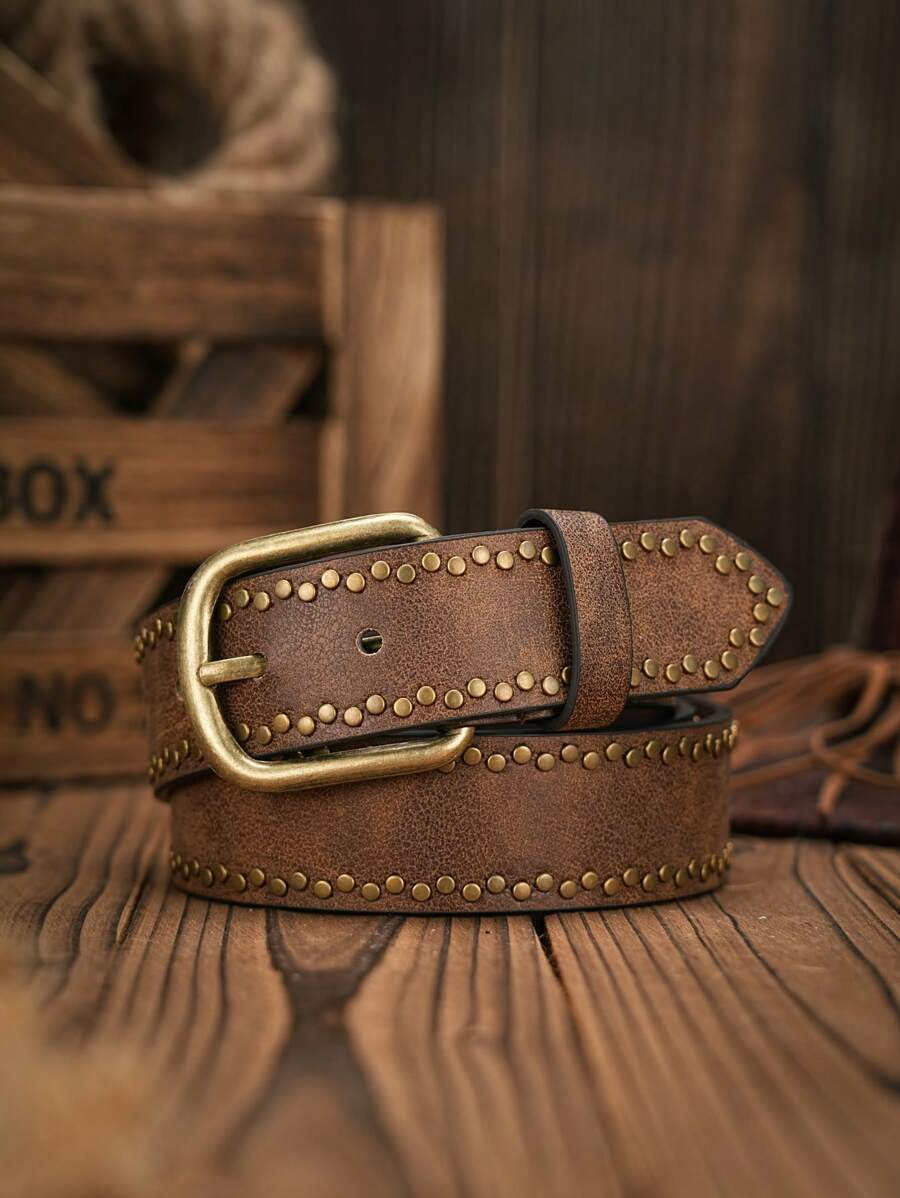 1条男士复古PU皮腰带，适合休闲和日常穿着（含打孔工具），夏季、校园休闲、商务场合、送给男友、丈夫、父亲的男士礼物，日常穿着、时尚、青少年、户外、度假、运动、旅行、街头、波西米亚风、复古秋季、万圣节秋冬配饰，适合青少年、青年、男士、休闲、户外、运动、度假、毕业礼物、生日、日常穿着