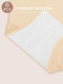 6 Pcs Elegant Floral High-Waisted Shapewear Panties, Comfortable Nylon Underwear With Medium Stretch, Breathable Knit Fabric - 彩色 - 查看 6