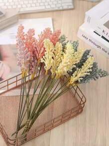 6pcs Artificial Wheat Bouquet - Artificial Simulation Flowers, Suitable For Weddings, Home Decor And Party Decoration - Plastic Fake Flower Accessories, Party Supplies | Elegant Flower Arrangement | Lifelike Artificial Flowers, Bouquet Decor Gifts Birthday Graduation