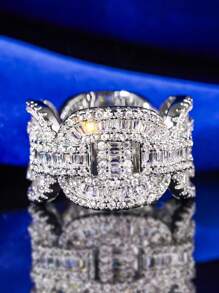 1 件奢华方晶锆石戒指，适合女士结婚情人节礼物珠宝、妈妈、母亲、母亲节、礼物 - 1# - 查看 16