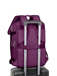 1 pieza Mochila de viaje ligera de gran capacidad, bolso de trabajo para mujer, portátil con diseño de correa para equipaje. Mochila de estilo universitario con compartimento para zapatos. B - Amarillo - Ver 10