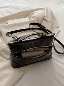 New Fashion Shoulder Bag, Versatile Diagonal Shoulder Bag, Mini Square Box Bucket Bag - Black - View 6