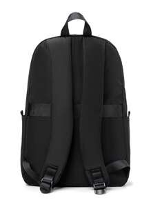 Solid Color Unisex Student Backpack, Large Capacity Waterproof Laptop Bag For Travel