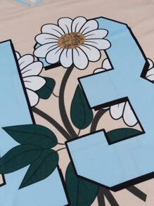 男女通用橄榄球风格休闲运动运动衫，时尚复古宽松上衣 - 米色 - 查看 4