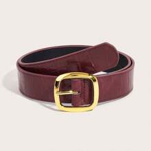 1/2/3pcs Square Buckle Belt, Minimalist American Retro Decorative Skirt Waistband, Suit, Stone Texture, Subculture, Black Pants Belt - Multicolor - View 13