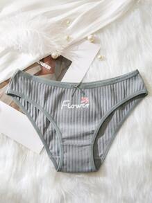 5-Pieces Sets Women's Ribbed Knit Briefs, Bow-Tie Breathable Briefs, Comfortable And Breathable Briefs, Low-Rise Bow-Tie Briefs, Women's Everyday Briefs, Basic And Simple New Year's Briefs, Fashionable Underwear As A Christmas Gift. - Multicolor - View 8